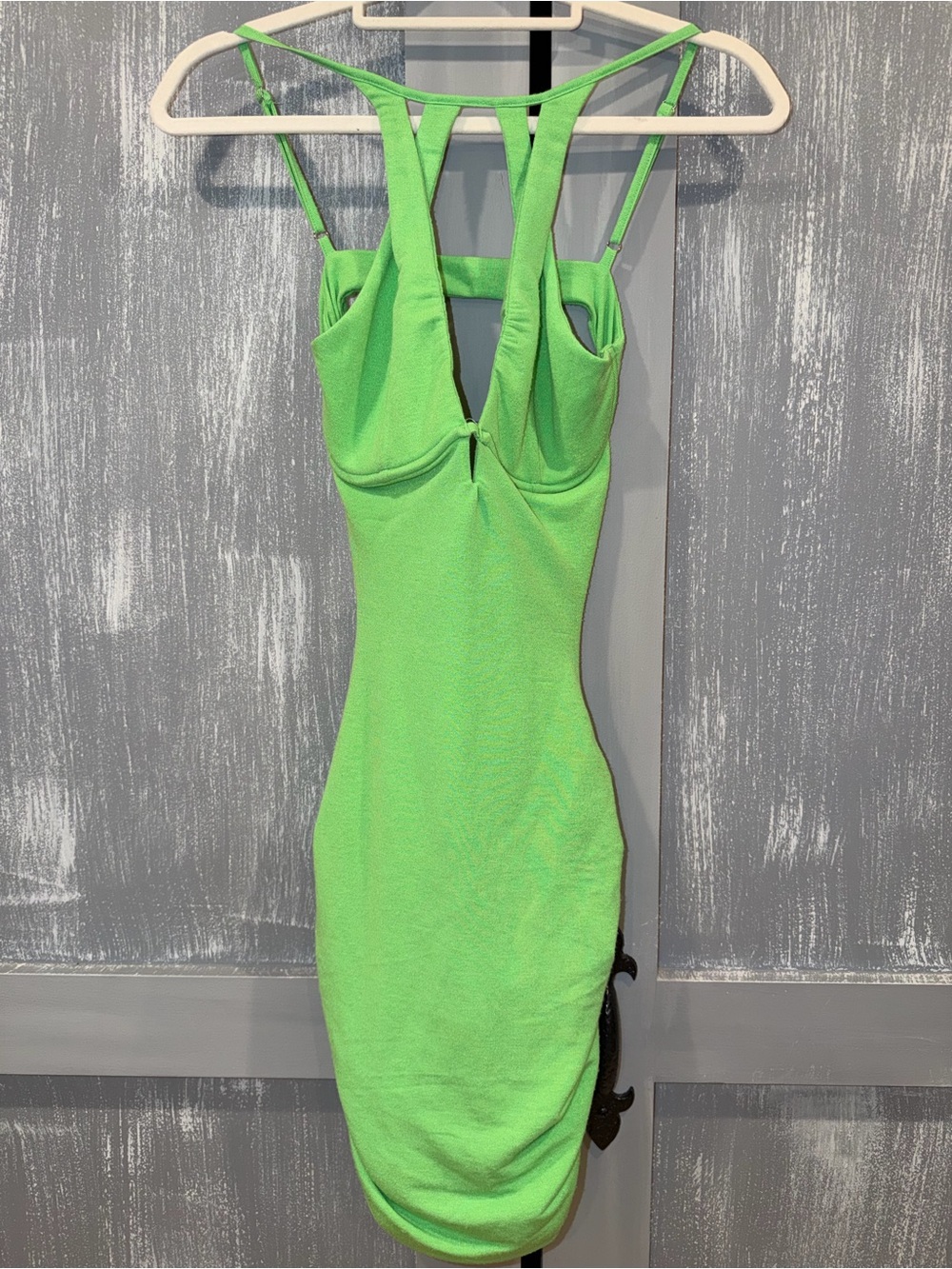 Tiger Mist Lime Green Cutout Bodycon Mini Dress NWT Size S - Picture 4 of 10